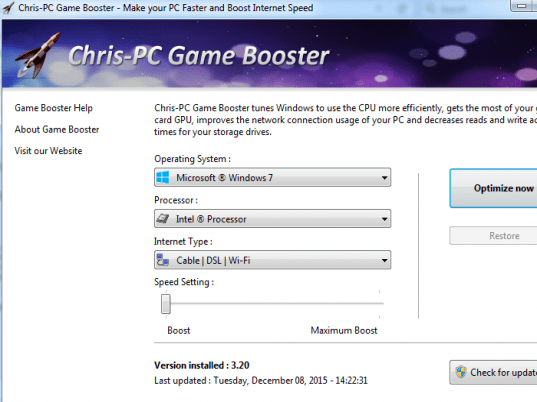 Chris-PC Game Booster Screenshot 1