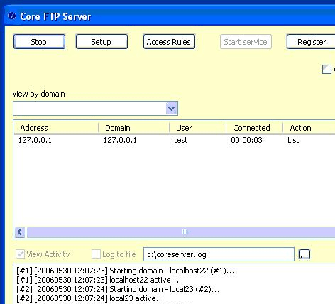 Core FTP Server Screenshot 1