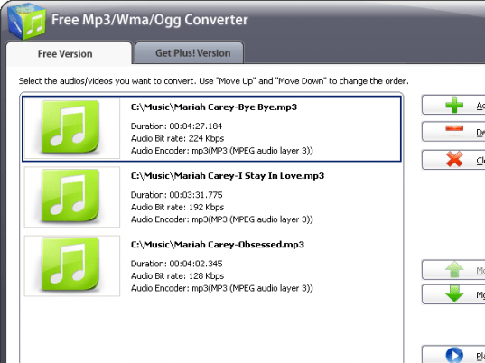Free Mp3/Wma/Ogg Converter 2009 Screenshot 1