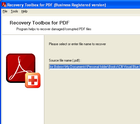 Recovery Toolbox for PDF Screenshot 1