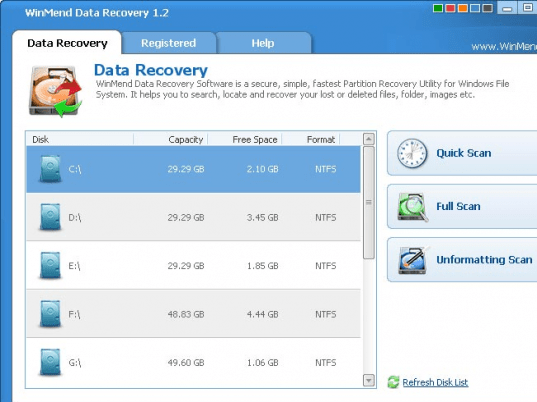 WinMend Data Recovery Screenshot 1