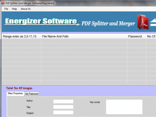 PDF Splitter Merger Software Screenshot 1