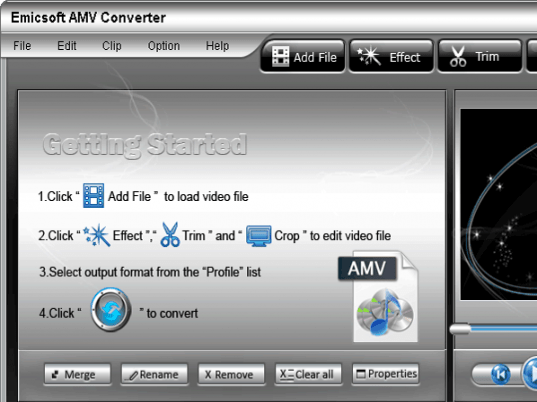 Emicsoft AMV Converter Screenshot 1