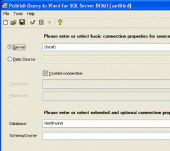 Publish Query to Word for SQL Server Screenshot 1