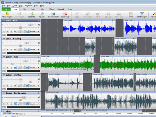 MixPad Multi-track Audio Mixer Screenshot 1