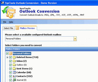 SysTools Outlook Conversion Screenshot 1
