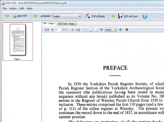 A-PDF OCR Screenshot 1