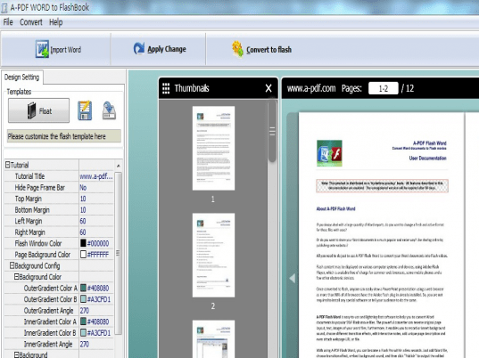 A-PDF Word to FlashBook Screenshot 1