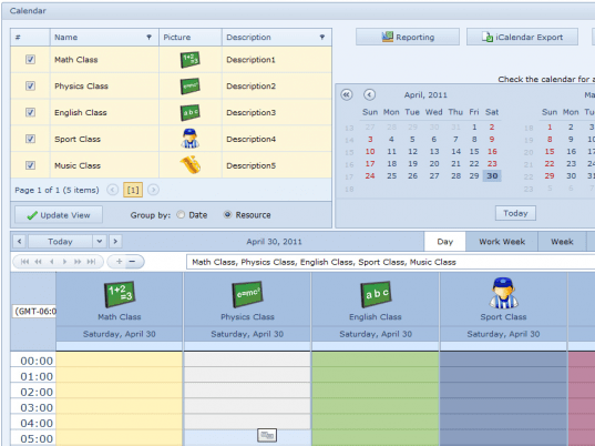 Online School Calendar Screenshot 1