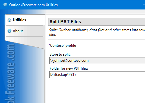 Split PST Files Screenshot 1