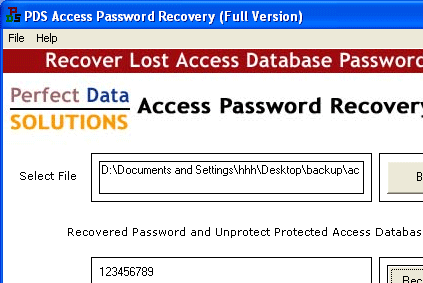 MS Access Database Password Cracker Screenshot 1