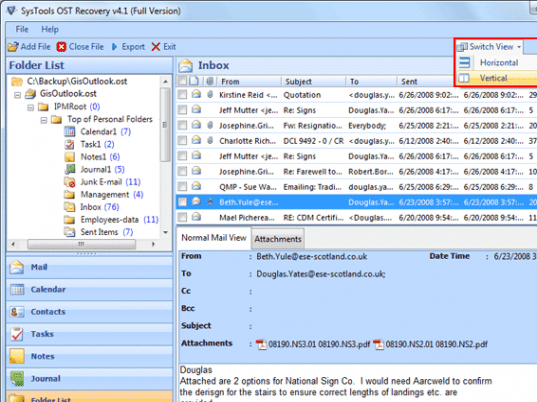 Free OST Email Data Recovery Tool Screenshot 1