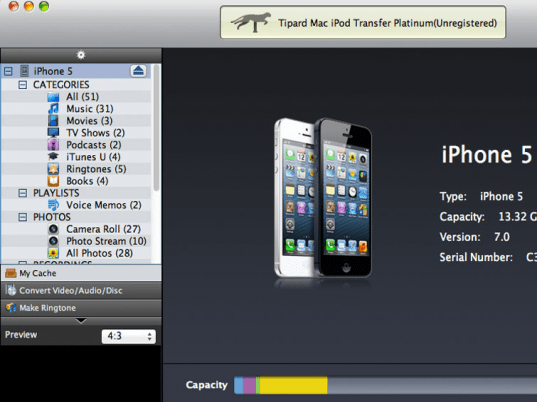 Tipard Mac iPod Transfer Platinum Screenshot 1