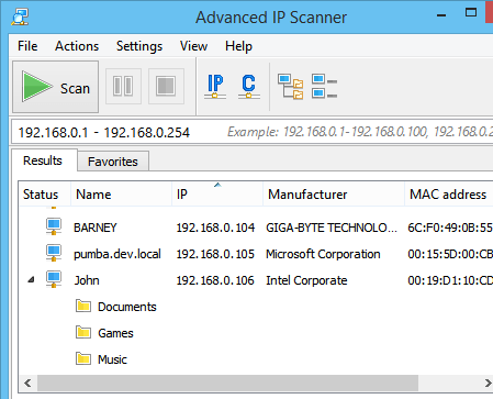 Advanced IP Scanner Screenshot 1