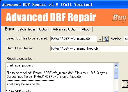 Advanced DBF Repair Screenshot 1