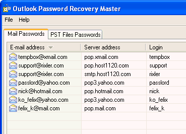 Outlook Password Recovery Master Screenshot 1