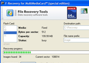 FileRecovery for MultiMediaCard Screenshot 1
