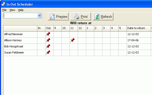 CyberMatrix In Out Scheduler Screenshot 1