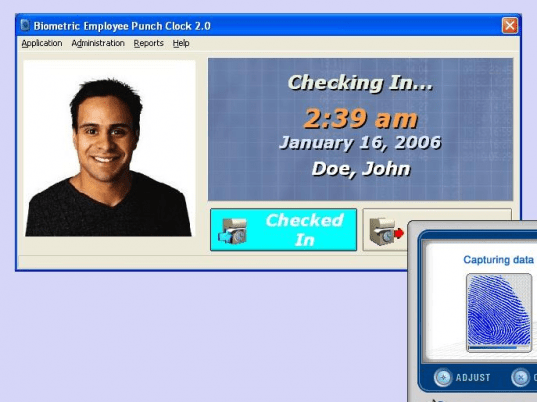 Biometric Employee Punch Clock Screenshot 1