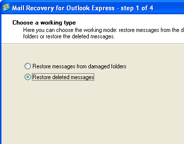 Mail Recovery for Outlook Express Screenshot 1