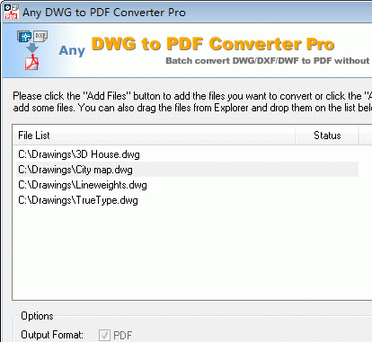 DWG to PDF Converter Pro 2007 Screenshot 1
