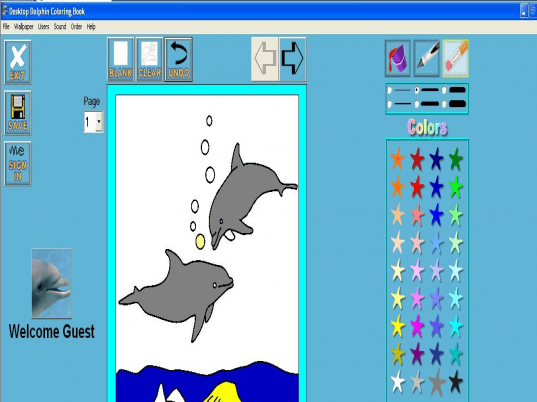 Desktop Dolphin Coloring Book Screenshot 1