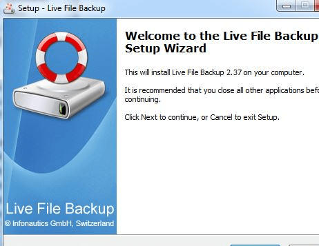 Live File backup Screenshot 1