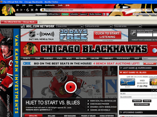 NHL Chicago Blackhawks Firefox Theme Screenshot 1