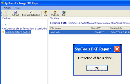 Exchange 2007 Backup Recovery Program Screenshot 1