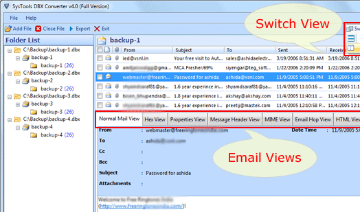 Import DBX to Outlook 2010 Screenshot 1