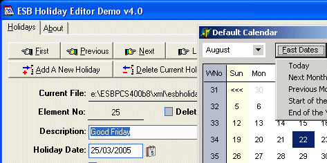 ESBPCS-Dates for VCL Screenshot 1