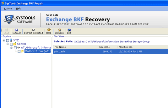 Restore Exchange 2003 Backup Screenshot 1