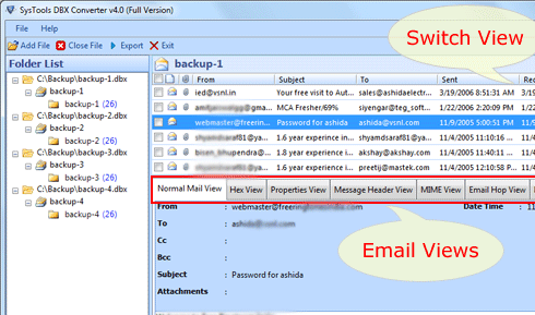 Outlook Express DBX Converter Screenshot 1