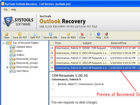 Repair the Outlook PST Screenshot 1