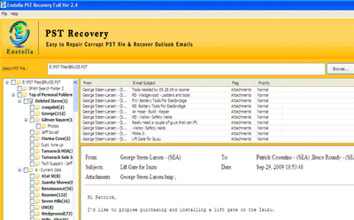 Enstella Outlook Email Recovery Screenshot 1