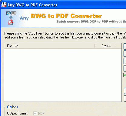 AutoCAD to PDF Converter 2011.6 Screenshot 1