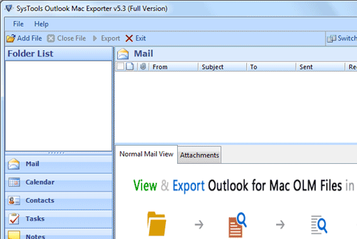 Convert Mac Outlook OLM to PST Screenshot 1