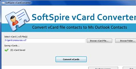vCard to XLS Screenshot 1
