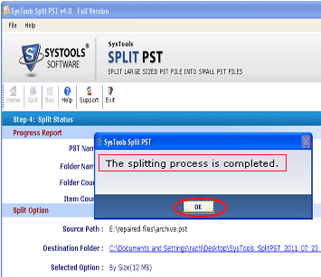 PST File Break Screenshot 1
