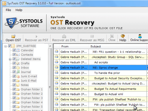 OST Email Recover Tool Screenshot 1