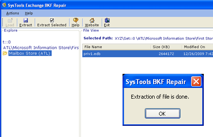 Repair Exchange Database Backup Screenshot 1