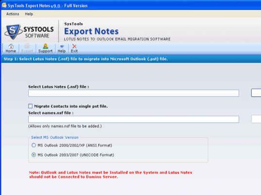 Email Lotus Notes Conversion Screenshot 1