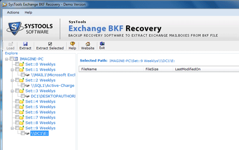 Backup mailbox recovery software Screenshot 1