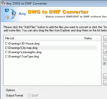 DWG to DWF Converter 201201 Screenshot 1