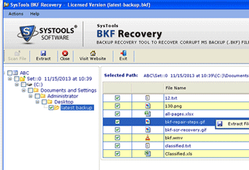 Restore Invalid BKF File Screenshot 1