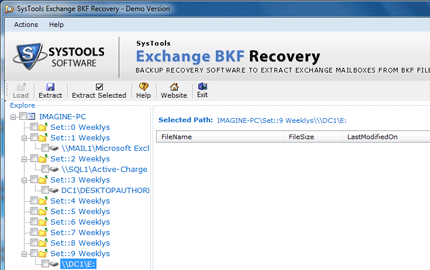 Exchange backup recovery utility Screenshot 1