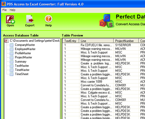 Access to XML Conversion Software Screenshot 1