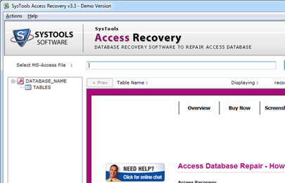 Access File Restore Tool Screenshot 1