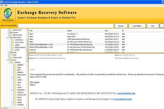 Enstella Exchange Recovery Screenshot 1