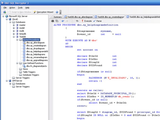 DMT SQL Decryptor Screenshot 1